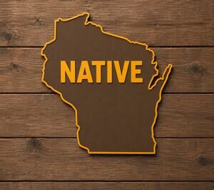 Wisconsin NATIVE State Sign Travel Midwest CUSTOMIZE Colors and State